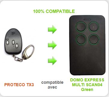 Télécommande PROTECO TX3 – 433 MHz pour portail automatique au Maroc Télécommande PROTECO TX3 – 433 MHz pour portail automatique au Maroc