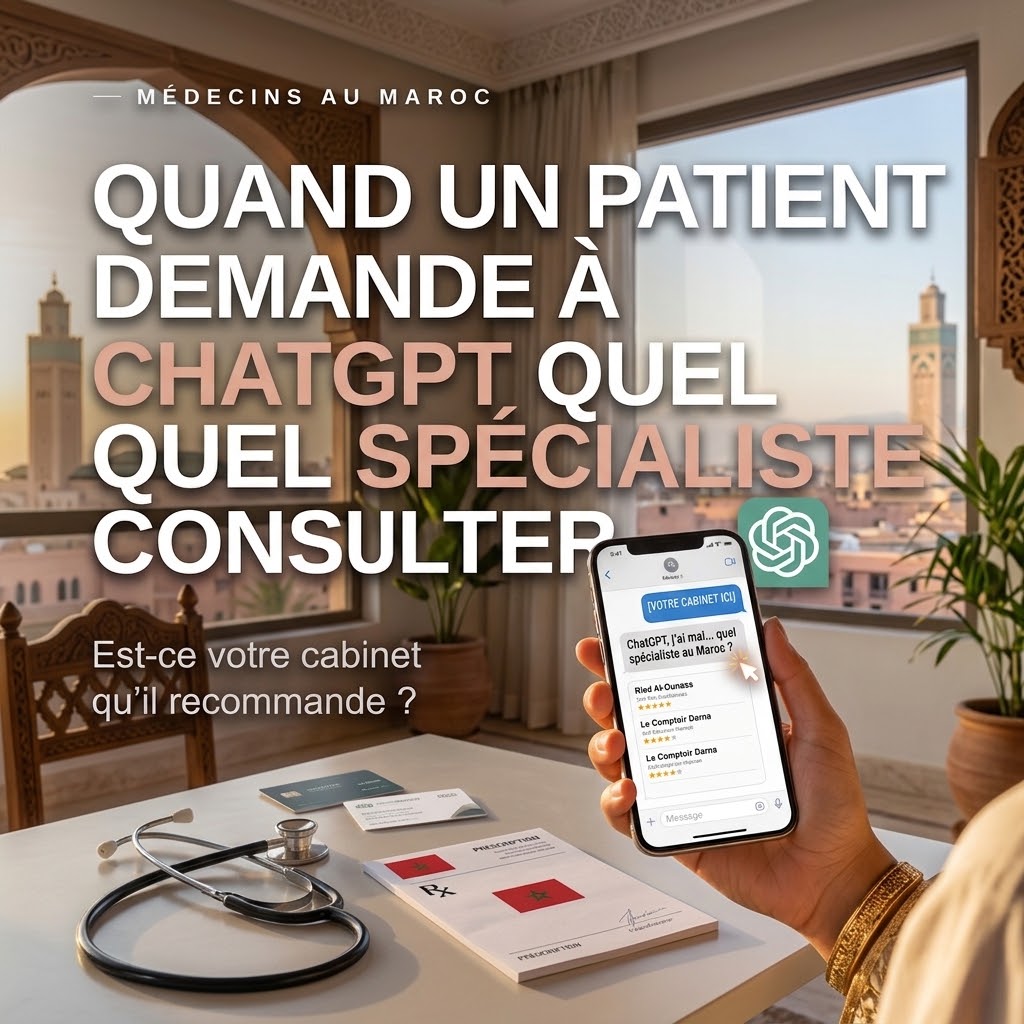 Médecins au Maroc : Quand un patient demande à ChatGPT quel spécialiste consulter, est-ce votre cabinet qu'il recommande ?